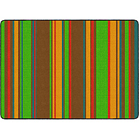 Flagship Carpets Basics Stripes Classroom Rug 72" Length x 100.80" Width - Rectangle - Muted - Nylon - 1 Each (FE40832A)