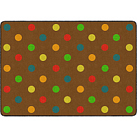 Flagship Carpets Basics Dots Classroom Rug 72" Length x 100.80" Width - Rectangle - Muted - Nylon - 1 Each (FE41032A)