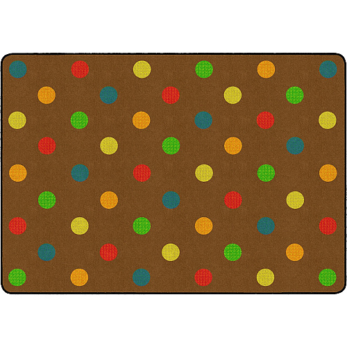 Flagship Carpets Basics Dots Classroom Rug 72" Length x 100.80" Width - Rectangle - Muted - Nylon - 1 Each (FE41032A)