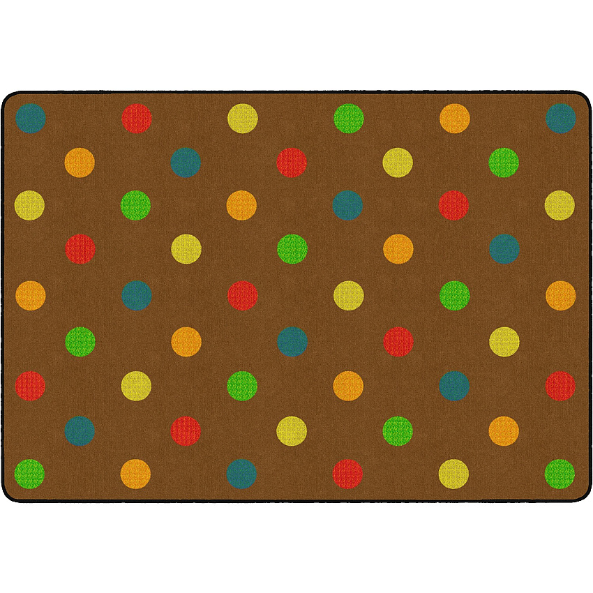 Flagship Carpets Basics Dots Classroom Rug 72" Length x 100.80" Width - Rectangle - Muted - Nylon - 1 Each (FE41032A)