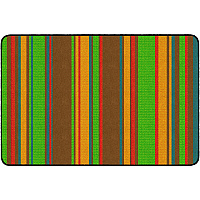 Flagship Carpets Basics Stripes Classroom Rug 48" Length x 72" Width - Rectangle - Muted - Nylon - 1 Each (FE40822A)