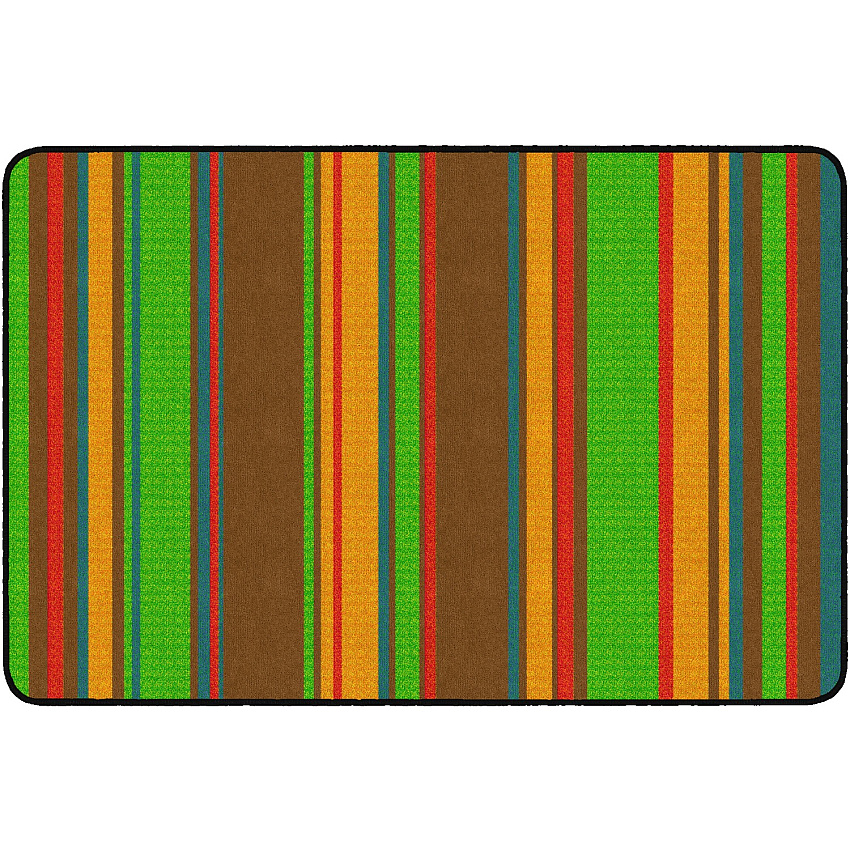 Flagship Carpets Basics Stripes Classroom Rug 48" Length x 72" Width - Rectangle - Muted - Nylon - 1 Each (FE40822A)