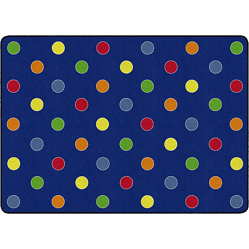 Flagship Carpets Basics Dots Classroom Rug 72" Length x 100.80" Width - Rectangle - Primary - Nylon - 1 Each (FE40932A)