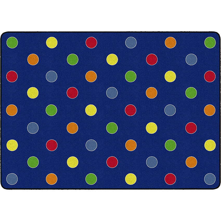 Flagship Carpets Basics Dots Classroom Rug 72" Length x 100.80" Width - Rectangle - Primary - Nylon - 1 Each (FE40932A)