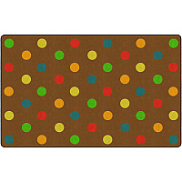Flagship Carpets Basics Dots Classroom Rug 91.20" Length x 12 ft Width - Rectangle - Muted - Nylon - 1 Each (FE41044A)