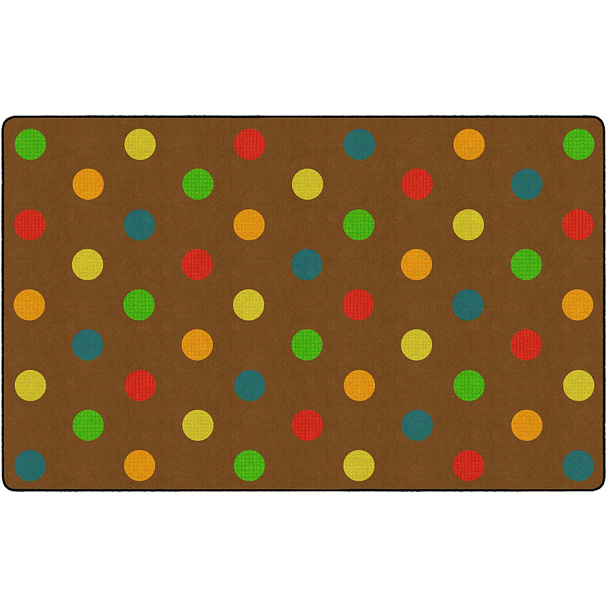 Flagship Carpets Basics Dots Classroom Rug 91.20" Length x 12 ft Width - Rectangle - Muted - Nylon - 1 Each (FE41044A)