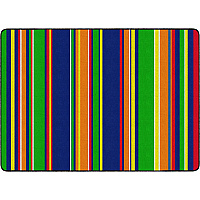 Flagship Carpets Basics Stripes Classroom Rug 72" Length x 100.80" Width - Rectangle - Primary - Nylon - 1 Each (FE40732A)