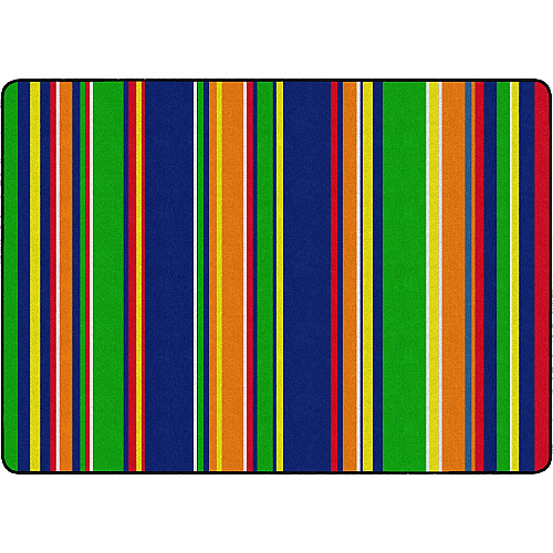 Flagship Carpets Basics Stripes Classroom Rug 72" Length x 100.80" Width - Rectangle - Primary - Nylon - 1 Each (FE40732A)