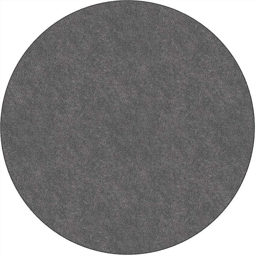 Flagship Carpets Amerisoft Solid Color Rug 72" Diameter - Round - Gray - Nylon, Polyester - 1 Each (TS27GY)