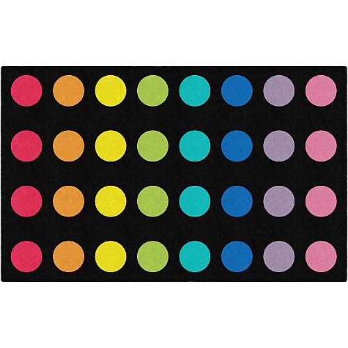 Flagship Carpets Schoolgirl Style Rainbow Dots Rug 91.20" Length x 12 ft Width - Rectangle - Primary - 1 Each (CA212844SG)