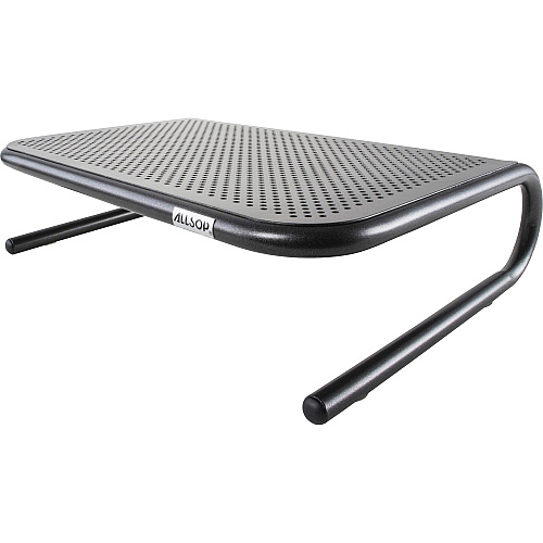 Allsop Metal Art Jr. Monitor Stand 4" Height x 14" Width x 9" Depth - Powder Coated - Metal - Pearl Black (30165V2)