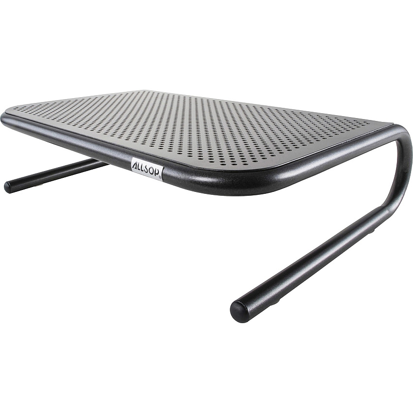 Allsop Metal Art Jr. Monitor Stand 4" Height x 14" Width x 9" Depth - Powder Coated - Metal - Pearl Black (30165V2)