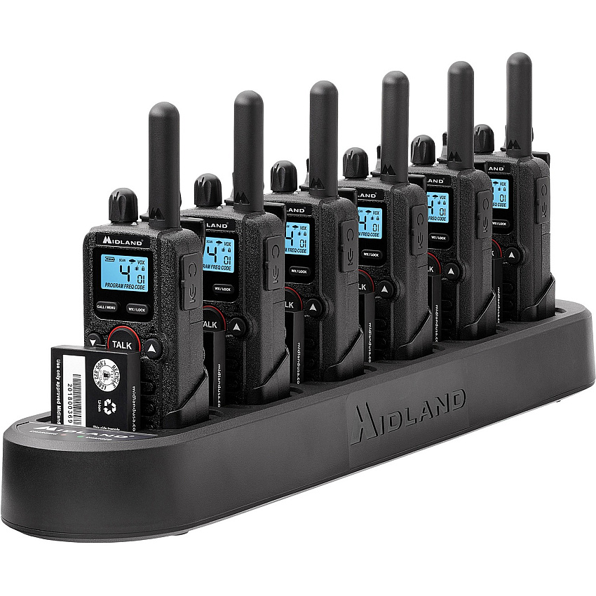 Midland Radio Two-Way Business Radio 142 Total Privacy Codes - Lightweight, NOAA Weather Radio, Keypad Lock - Black - 1 Each (BR180X6GC)