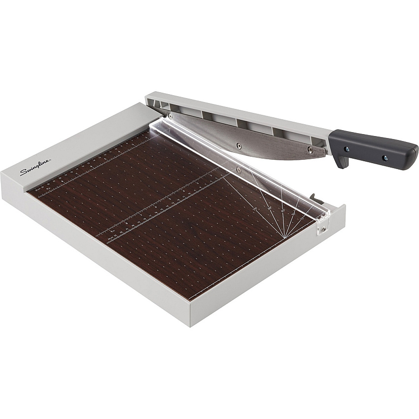 Swingline ClassicCut Guillotine Wood Trimmer 10 Sheet Cutting Capacity - 12" Cutting Length - Safety Latch - Solid Wood - Gray - 1 Each (10011)