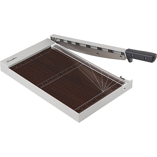 Swingline ClassicCut Guillotine Wood Trimmer 10 Sheet Cutting Capacity - 15" Cutting Length - Safety Latch - Solid Wood - Gray - 1 Each (10012)