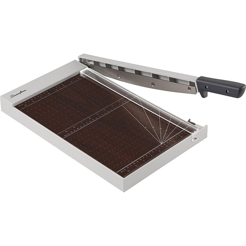 Swingline ClassicCut Guillotine Wood Trimmer 10 Sheet Cutting Capacity - 15" Cutting Length - Safety Latch - Solid Wood - Gray - 1 Each (10012)