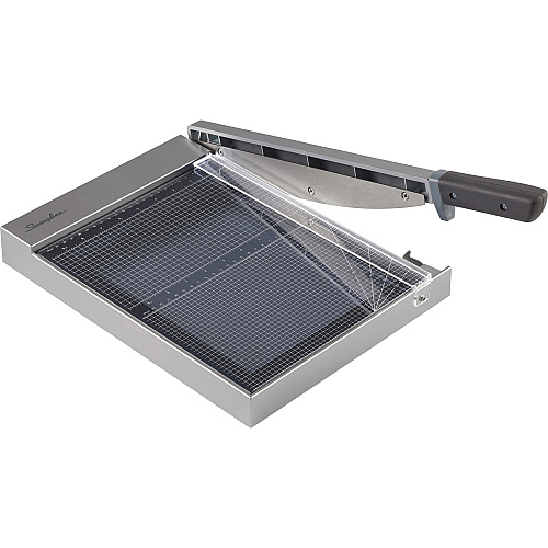 Swingline ClassicCut Guillotine Glass Trimmer 15 Sheet Cutting Capacity - 12" Cutting Length - Safety Latch - Tempered Glass - Gray - 1 Each (10013)