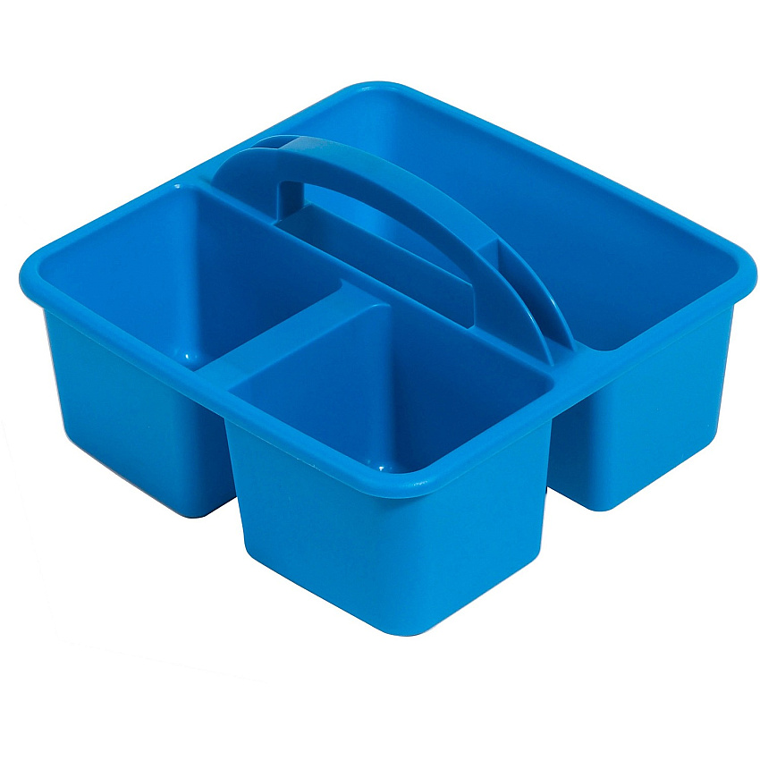 Deflecto Antimicrobial Kids Storage Caddy 3 Compartment(s) - 5.34" Height x 9.37" Width x 9.32" Depth - Antimicrobial, Lightweight, Portable, Mold Resistant, Mildew Resistant, Durable, Washable, Stackable - Blue - Polypropylene - 1 Each (39505BLU)