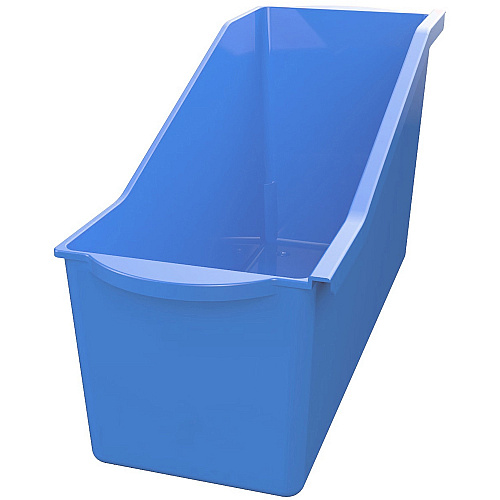 Deflecto Antimicrobial Kids Book Bin 7.35" Height x 14.20" Width x 5.34" Depth - Antimicrobial, Lightweight, Portable, Mold Resistant, Mildew Resistant, Stackable, Handle - Blue - Polypropylene - 1 Each (39508BLU)