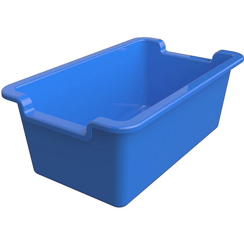 Deflecto Antimicrobial Rectangular Storage Bin 5.06" Height x 13.24" Width x 8.05" Depth - Antimicrobial, Lightweight, Mold Resistant, Mildew Resistant, Handle, Portable, Stackable - Blue - Polypropylene - 1 Each (39510BLU)