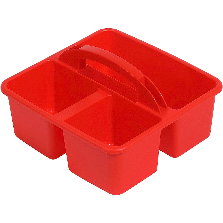 Deflecto Antimicrobial Kids Storage Caddy 3 Compartment(s) - 5.34" Height x 9.37" Width x 9.32" Depth - Antimicrobial, Lightweight, Portable, Mold Resistant, Mildew Resistant, Durable, Washable, Stackable - Red - Polypropylene - 1 Each (39505RED)