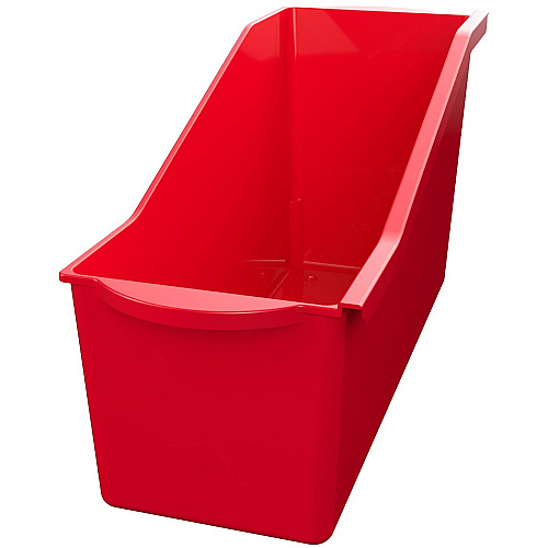 Deflecto Antimicrobial Kids Book Bin 7.35" Height x 14.20" Width x 5.34" Depth - Antimicrobial, Lightweight, Portable, Mold Resistant, Mildew Resistant, Stackable, Handle - Red - Polypropylene - 1 Each (39508RED)