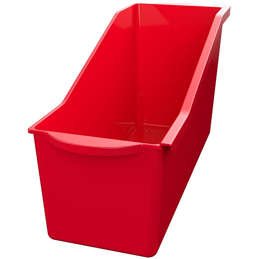 Deflecto Antimicrobial Kids Book Bin 7.35" Height x 14.20" Width x 5.34" Depth - Antimicrobial, Lightweight, Portable, Mold Resistant, Mildew Resistant, Stackable, Handle - Red - Polypropylene - 1 Each (39508RED)