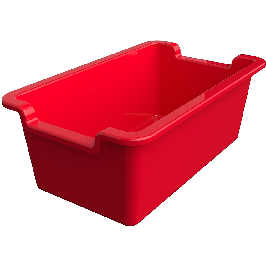 Deflecto Antimicrobial Rectangular Storage Bin 5.06" Height x 13.24" Width x 8.05" Depth - Antimicrobial, Lightweight, Mold Resistant, Mildew Resistant, Handle, Portable, Stackable - Red - Polypropylene - 1 Each (39510RED)