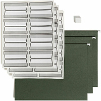 Smead Protab&reg; Filing System with 20 Letter Size Hanging File Folders, 24 ProTab 1/3-Cut Tab labels, and 1 eraser 11 pt. - Paperboard - Standard Green - 100% Recycled - 20 / Box (64195)