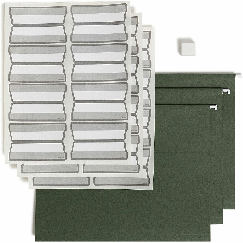 Smead Protab&reg; Filing System with 20 Letter Size Hanging File Folders, 24 ProTab 1/3-Cut Tab labels, and 1 eraser 11 pt. - Paperboard - Standard Green - 100% Recycled - 20 / Box (64195)