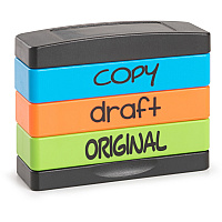 Trodat Stamp Kit Message Stamp - COPY, DRAFT, ORIGINAL - 0.63" Impression Width x 1.81" Impression Length - 50000 Impression(s) - Assorted - 1 Each (8801)