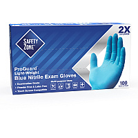 Safety Zone Power-free Ntirile Gloves Hand Protection - Nitrile Coating - XXL Size - Latex, Vinyl - Blue - Latex-free, DEHP-free, Comfortable, Silicone-free, Textured - For Food Service, Kitchen, Cleaning, Dishwashing, Painting - 100 / Box - 9. (GNPR2X1A)