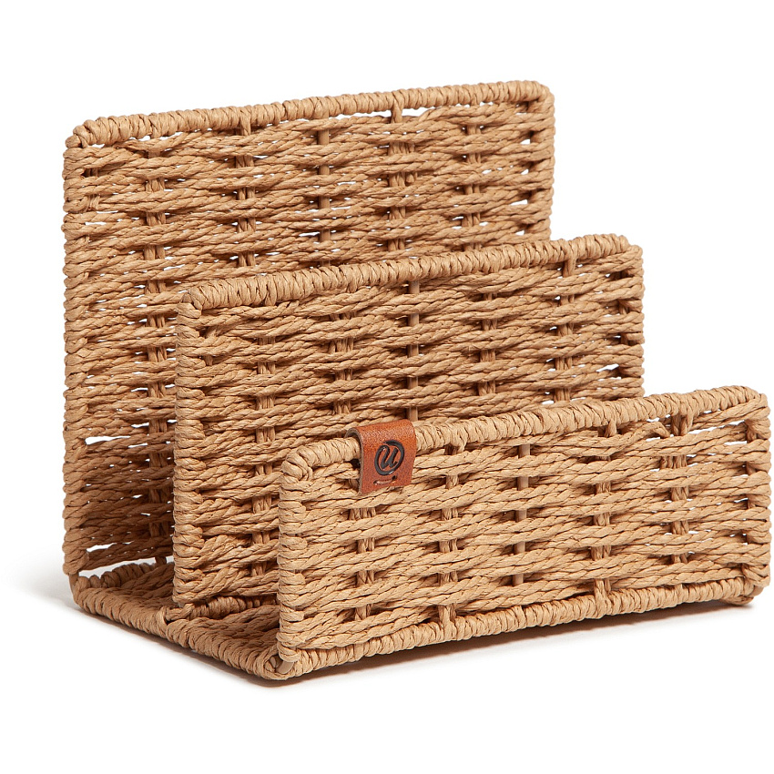 U Brands Woven Letter Sorter 2 Compartment(s) - 5" Height x 6.10" Width x 4.20" Depth - Sturdy - Brown - 1 Each (6088U0112)