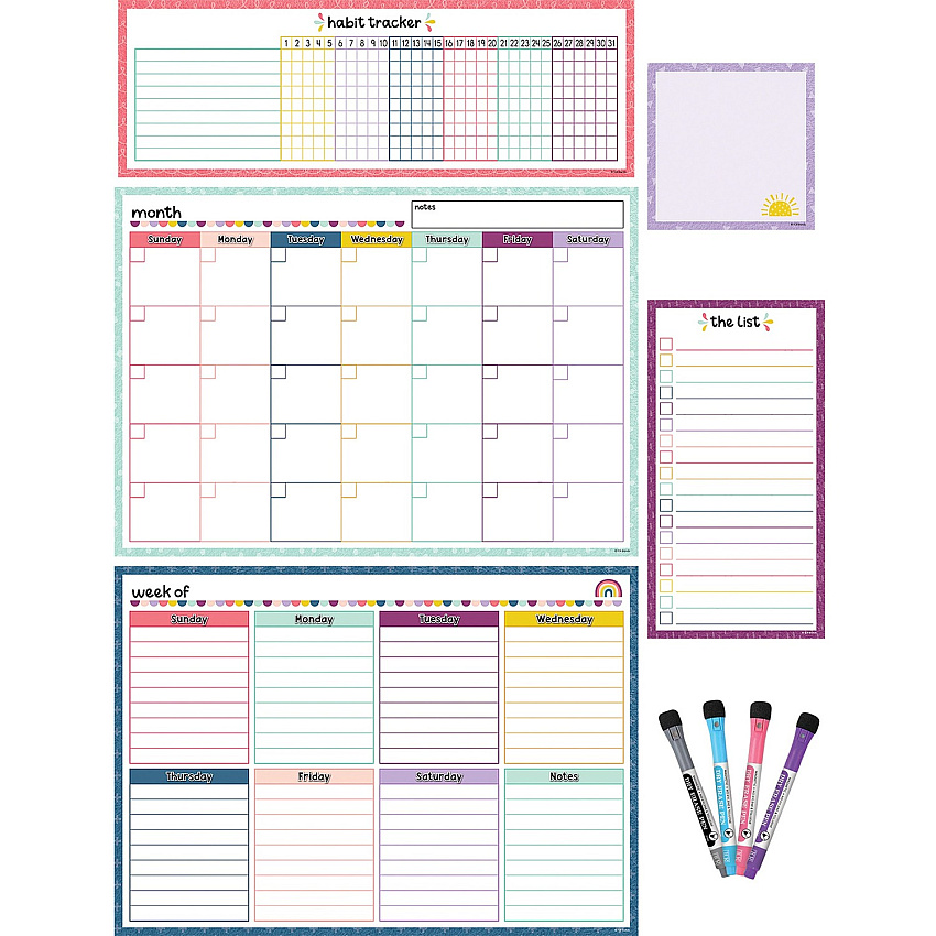Teacher Created Resources Dry-Erase Task Calendar Set Multi - 1 / Pack (77403)