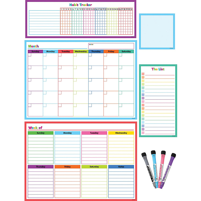 Teacher Created Resources Dry-Erase Task Calendar Set Assorted - 1 / Pack (77405)