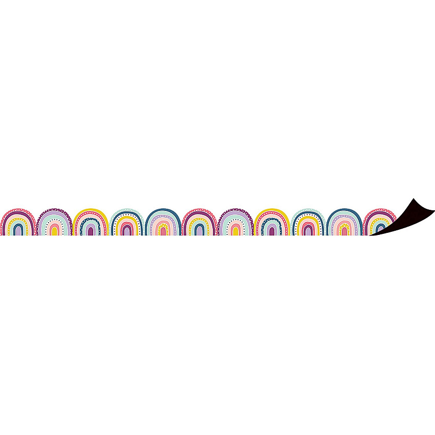 Teacher Created Resources Magnetic Board Border Magnetic - Durable, Reusable - 1.50" Depth x 24" Length - Rainbow - 1 Pack (77560)