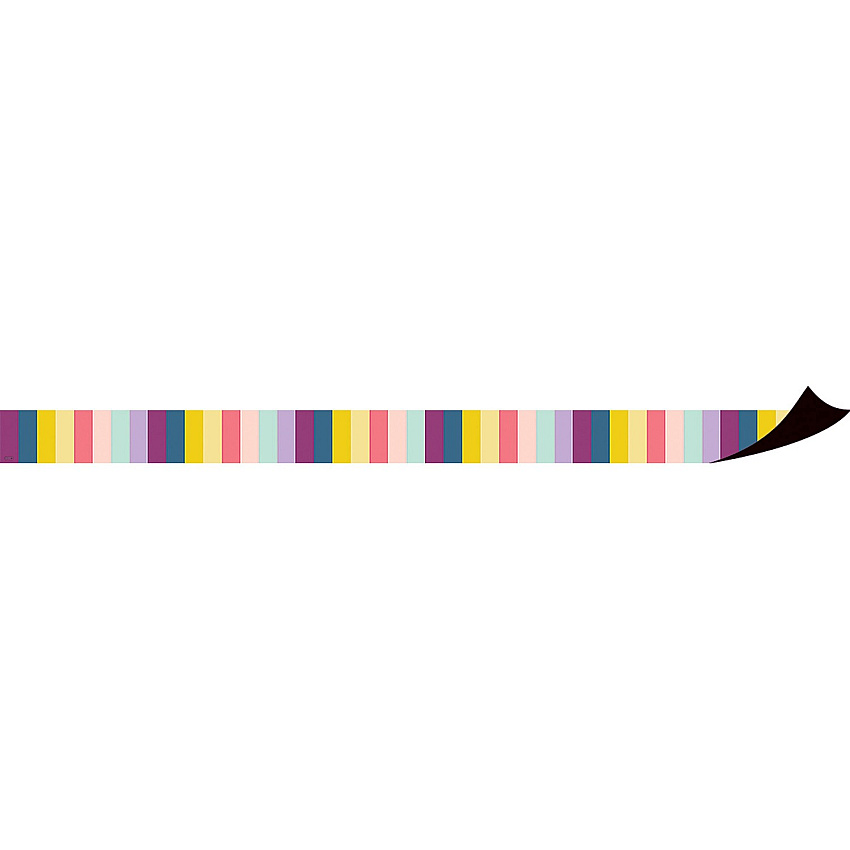 Teacher Created Resources Magnetic Board Border Magnetic - Stripes - Durable, Reusable - 1.50" Depth x 24" Length - Multi - 12 / Pack (77567)
