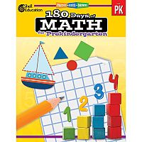 Shell Education 180 Days of Math for Prekindergarten Printed Book Book - Grade Pre-K - English - 1 Each (127443)