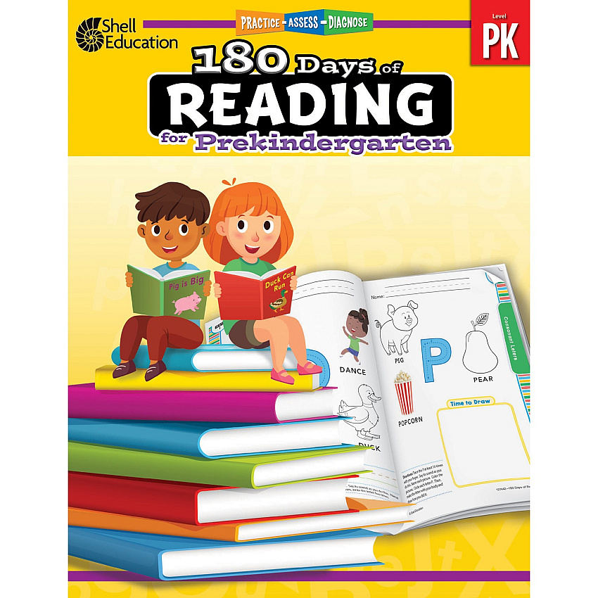 Shell Education 180 Days of Reading for Prekindergarten Printed Book Book - Grade Pre-K - English - 1 Each (127442)