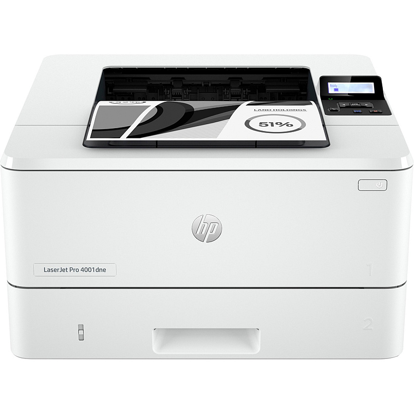 HP LaserJet Pro 4001dne Desktop Wired Laser Printer - Monochrome 42 ppm Mono - 4800 x 600 dpi Print - Automatic Duplex Print - 350 Sheets Input - Ethernet - 80000 Pages Duty Cycle - Plain Paper Print - Gigabit Ethernet - USB (2Z600E)