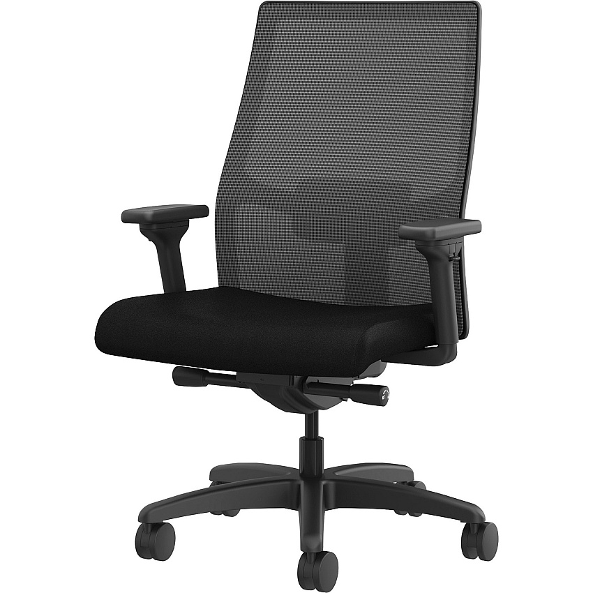 HON Ignition 2.0 Mid-back Big & Tall Task Chair Black Seat Color - Foam Seat Material - Black Back Color - Black Frame Color - Mid Back - 5-star Base - Armrest - 1 Each (I2BTVMC10BTN)