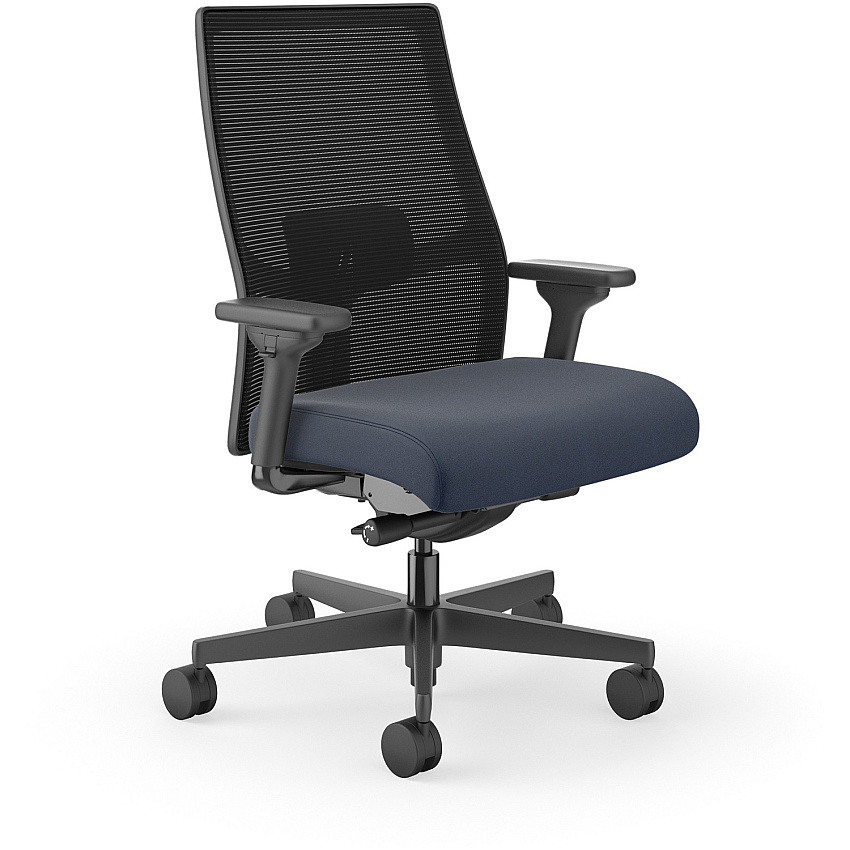 HON Ignition 2.0 Mid-back Big & Tall Task Chair Navy Seat Color - Foam Seat Material - Black Back Color - Black Frame Color - Mid Back - 5-star Base - Armrest - 1 Each (I2BTVMC98BTN)