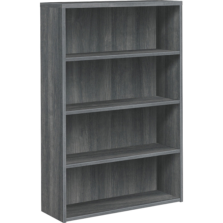 HON 10500 Series Sterling Ash Laminate Desking 57.1" Height x 36" Width x 13.1" Depth - 4 Shelve(s) - Material: Wood Grain, Metal, Wood - Finish: Sterling Ash Laminate (105534LS1)