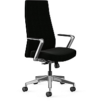 HON Cofi Executive Chair Black Seat Color - Vinyl Seat Material - Black Back Color - Vinyl Back Material - High Back - 5-star Base - Armrest - 1 Each (CEUY0PW40SLP)
