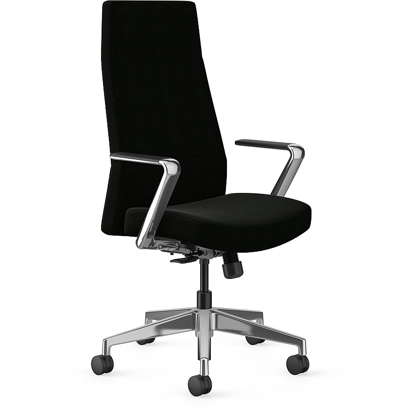 HON Cofi Executive Chair Black Seat Color - Vinyl Seat Material - Black Back Color - Vinyl Back Material - High Back - 5-star Base - Armrest - 1 Each (CEUY0PW40SLP)