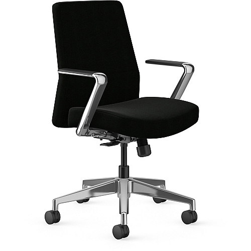 HON Cofi Managerial Chair Mid Back - 5-star Base - Black - Armrest - 1 Each (CMUY0W40SLP)