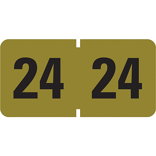 Smead ETYJ Color-Coded Year Labels - Rolls 24 - 3/4" Height x 1/2" Width - Roll - Rectangle - Gold - Laminated - 500 / Roll (68324)