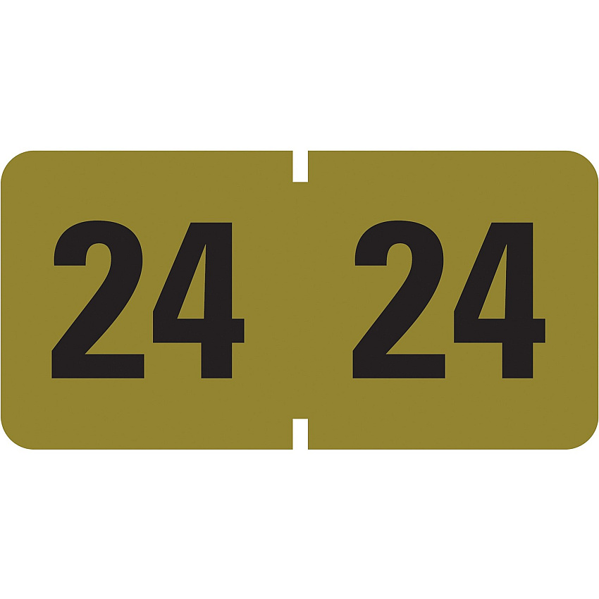 Smead ETYJ Color-Coded Year Labels - Rolls 24 - 3/4" Height x 1/2" Width - Roll - Rectangle - Gold - Laminated - 500 / Roll (68324)