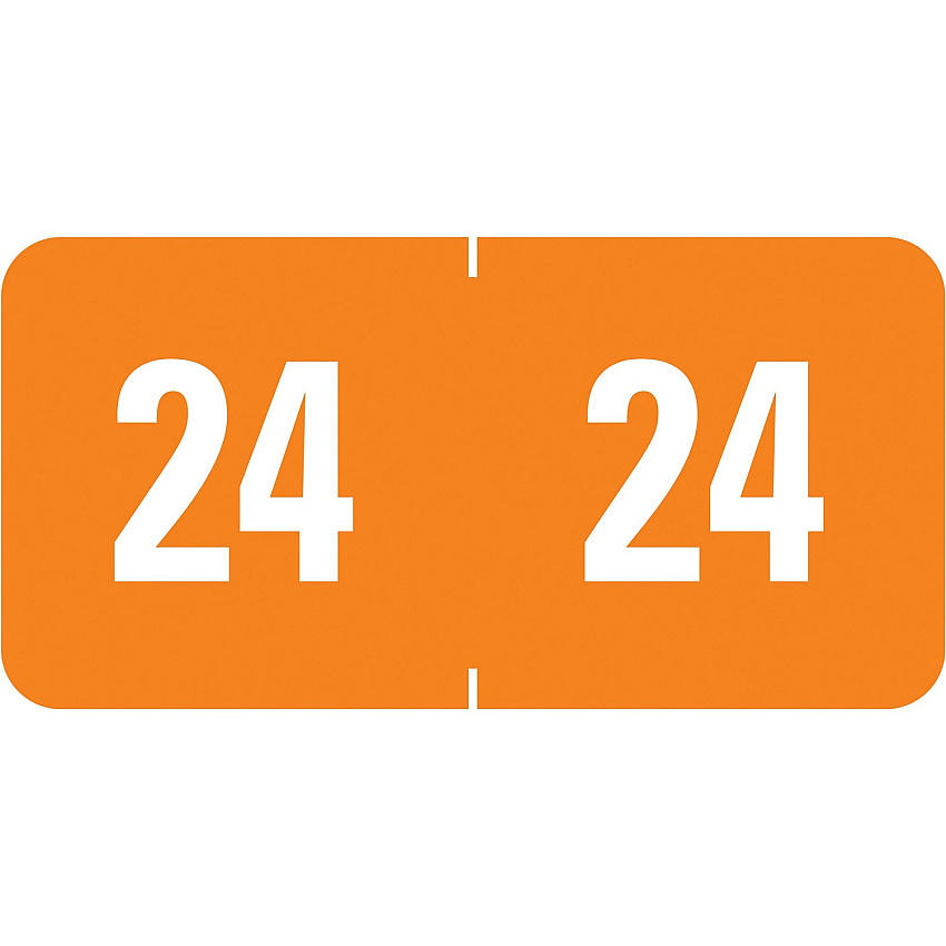 Smead ETS Color-Coded Year Labels 1/2" Height x 1" Width - Rectangle - Orange - Laminated - 10 Total Sheets - 250 Total Label(s) - 250 / Pack (67924)