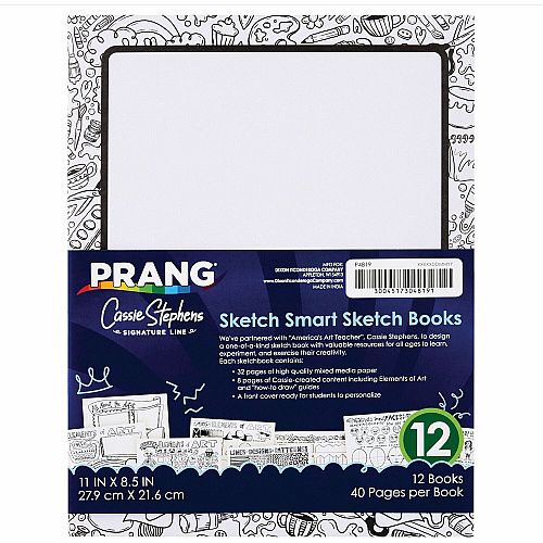 Prang Sketch Smart Sketch Book 40 Sheets - Letter - 8 1/2" x 11" Sheet Size - White Paper - Acid-free Paper, Heavyweight Sheet - 1 Each (P4819)
